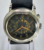 DOXA - Stahl Chrono - Kal. Valjoux 22 - schwarzes, Nieuw