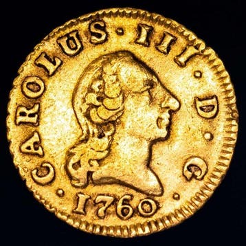 Spanje. Carlos III. 1/2 Escudo 1760 Madrid J.P. (Zonder