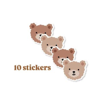10x Sticker Little Bears - beren - Sluitsticker (Stickers), Ophalen of Verzenden, Nieuw, Meerdere stickers
