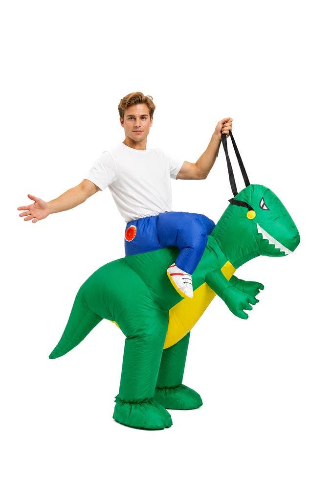 KIMU® Opblaas Kostuum Rijdend Op Groene Draak Opblaasbaar Pa, Kleding | Heren, Carnavalskleding en Feestkleding, Kleding, Nieuw