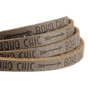 20 cm Plat imi leer 5mm met quote - Boho chic - Terra bro..., Ophalen of Verzenden, Nieuw, Draad