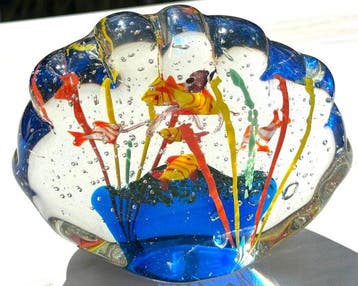 sculptuur, 6 Fische + Qualle Aquarium - 16 cm - Groot