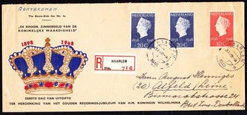 Nederland 1948 - Voorloper FDCs Regeringsjubileum, Gestempeld