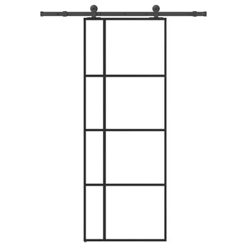 vidaXL Schuifdeur met beslag 76x205 cm ESG-glas en aluminium, Verzenden, Nieuw