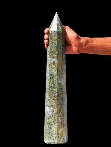 3,7 kg Enorme Blauwe Mosagaat Obelisk – 46 cm Indiase