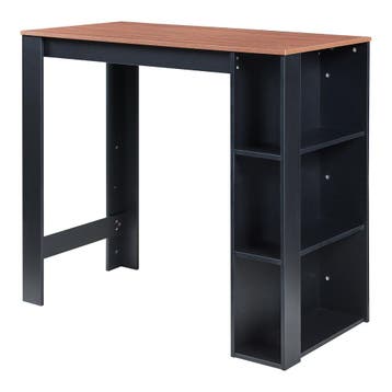 Bartafel Danderyd met 3 planken 120x60x105,5 cm zwart en wal, Verzenden, Nieuw