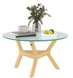 Nieuw: Ronde glazen salontafel - 80 cm met verstelbare poten, Verzenden, Nieuw, Glas