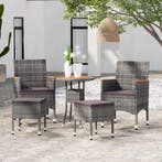 vidaXL 5-delige Loungeset poly rattan grijs, Verzenden, Nieuw, Rotan, Loungeset