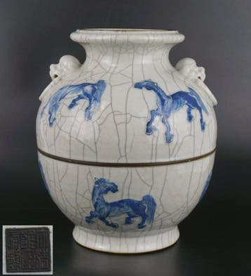 Vaas - Porselein - China - Qing Dynastie (1644-1911), Antiek en Kunst