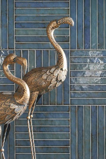 Wandtegel Cifre Brick Raku Blauw Mozaiektegel 35x35, Nieuw, Ophalen of Verzenden, 20 tot 40 cm, 10 m² of meer