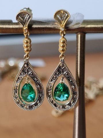 Zonder minimumprijs - Oorbellen - 9 kt. Zilver, Geel goud, Sieraden, Tassen en Uiterlijk, Nieuw
