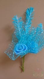 Corsage van foam roosje en callas + blaadjes matrood, Ophalen of Verzenden, Nieuw