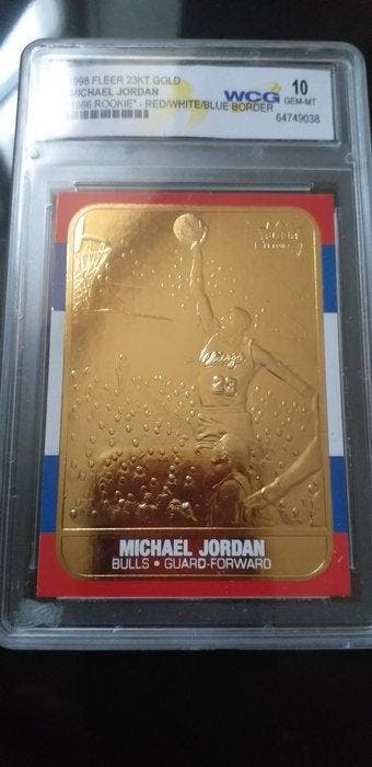 1986/87 Fleer Mint 23KT Gold, NBA Champions Michael Jordan, Nieuw
