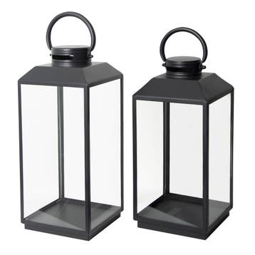 Set van 2 Newport Windlicht Zwart Medium-Large, Verzenden, Nieuw