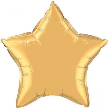 Helium folie ballon gouden ster 50 cm - Folie Ballonnen, Verzenden, Nieuw
