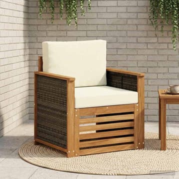 vidaXL Buiten Midden Sofa Naturel, Tuin en Terras, Tuinsets en Loungesets, Verzenden, Nieuw