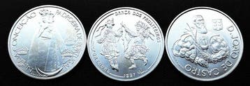 Portugal. Lote de 3 Moedas de Prata de 1.000 Escudos - N.