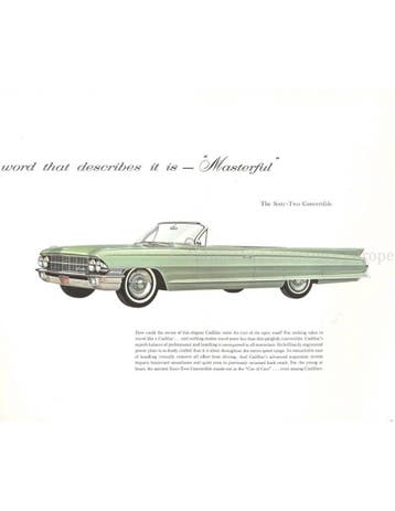 1962 CADILLAC PROGRAMMA BROCHURE ENGELS, Nieuw, Author