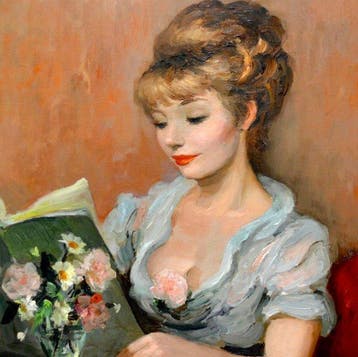 Marcel Dyf (1899-1985) - Claudine Dyf à la lecture, Antiek en Kunst