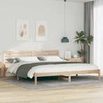 vidaXL Bedframe met hoofdeinde Bruin 180 x 220 cm Massief, Huis en Inrichting, Verzenden, Nieuw, Bruin, Hout