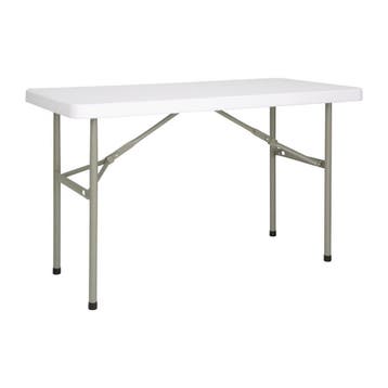 Bolero rechthoekige inklapbare tafel 122cm wit, Verzenden, Nieuw in verpakking