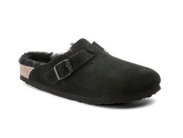 Birkenstock Boston Shearling Clogs - maat 42 - Zwart, Verzenden, Zo goed als nieuw