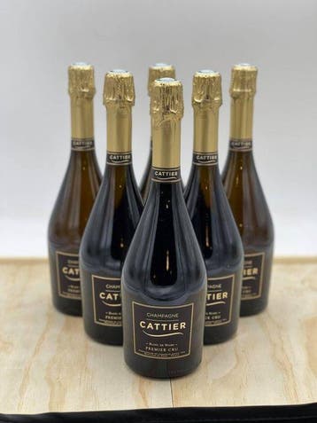 Cattier, Blanc de Noirs Brut - Champagne Premier Cru - 6, Verzamelen, Wijnen, Nieuw