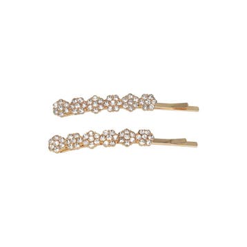 Haarspeld Schuifspeldjes Recht 6cm - Bloemen - Strass, Nieuw