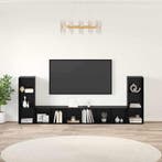 vidaXL Tv-meubelset 4 pcs Zwart Eiken 37 x 35 x 107 cm, Minder dan 50 cm, Verzenden, 100 tot 150 cm, Nieuw