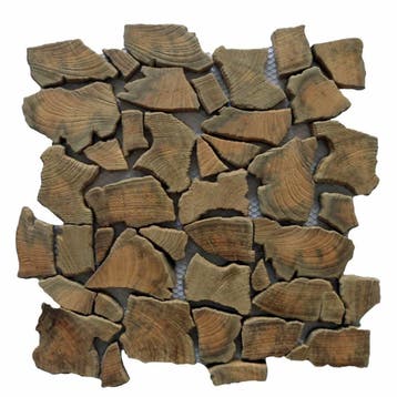 Mozaïek Hout Natural Root Old Teak 30X30 Cm (Prijs Per 1M²), Ophalen of Verzenden, Nieuw