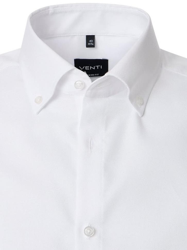 Wit Venti Overhemd Button Down Boord Met Motief Modern Fit, Kleding | Heren, Overhemden, Wit, Nieuw, Verzenden
