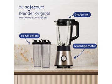 Safecourt Kitchen Blender - 1300W Smoothie maker - 1,5L glas, Verzenden, Nieuw