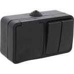 Q-LINK Wandcontactdoos Mat Zwart - IP54 Spatwaterdicht met L, Ophalen of Verzenden, Nieuw