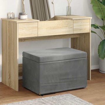 vidaXL Kruk Donkergrijs 61 x 41 x 40 cm Velvet en, Verzenden, Nieuw