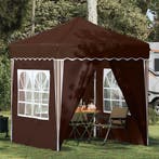 vidaXL Pop-up Feesttent Bruin 195 x 195 x 245 cm Oxford Stof, Verzenden, Nieuw