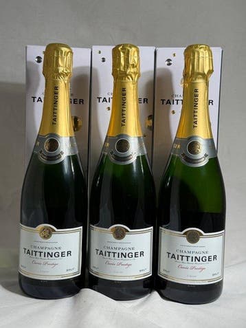 Taittinger, Cuvée Prestige - Reims - 3 Flessen (0.75 liter), Nieuw