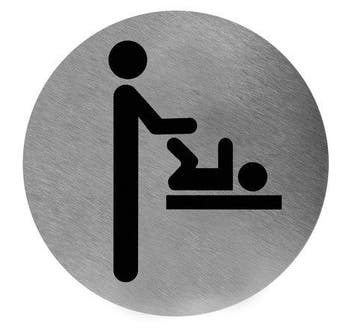 Pictogram Rond | Luierverschoning | RVS, Verzenden