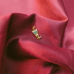 Gouden hanger van een uil met turquoise (Hanger of bedel), Ophalen of Verzenden, Gebruikt, Goud, Overige merken