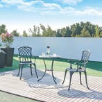 Bistroset Vena tuinset 3-delig donkergrijs met groene patina, Tuin en Terras, Tuinsets en Loungesets, Verzenden, Nieuw