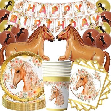 41-delige paarden decoratie set Happy Birthday deLuxe, Ophalen of Verzenden, Nieuw