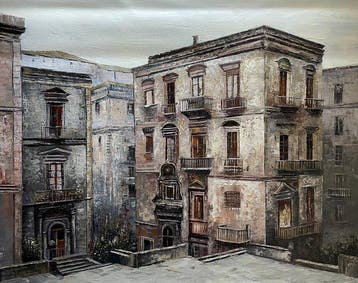 Insorto (1989) - Il borgo vuoto, Antiek en Kunst, Kunst | Schilderijen | Klassiek