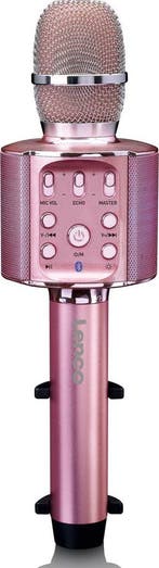 Karaoke Microfoon – met Bluetooth - Roze – Lenco - BMC-090PK, Verzenden, Zo goed als nieuw