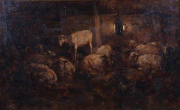 Willem Hendrik van der Nat (1864–1929) - Schapenstal (Groot