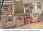 Leren eetkamerstoel Comfort met wieltjes - Toledo Mocca, Bruin, Nieuw, Leer, Ophalen of Verzenden
