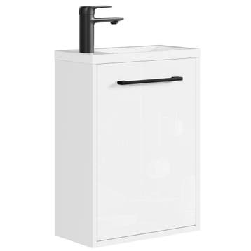 Toiletmeubel Florence 40 x 22 cm Hoogglans Wit fonteinmeubel, Verzenden, Nieuw