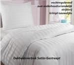 Dekbedovertrek Satijn Gestreept Kleur Ecru met 1 of 2 Slopen, Overige kleuren, Nieuw, Deken of Dekbed, Overige maten