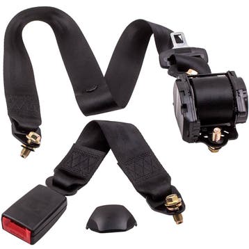 Diagonal Car Seat Belt 3 Point Black, Verzenden, Nieuw, Seat