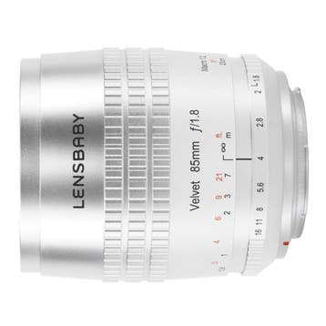 Lensbaby Velvet 85 silver Canon RF, Ophalen of Verzenden, Nieuw, Standaardlens