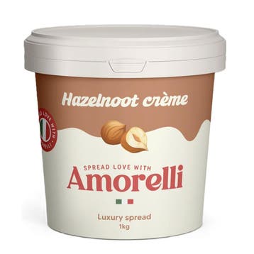 Amorelli Hazelnoot Spread 1kg, Verzenden, Nieuw