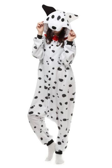 Onesie Dalmatiër Pak 116-122 Hond Kostuum Zwart Wit Gevlekt, Ophalen of Verzenden, Nieuw